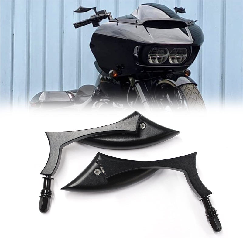 MISS MOLY مرايا رياضية سوداء للدراجة النارية Harley Road King Street Electra Glide Road Glide Dyna Softail الرؤية الخلفية 1982-2018 2019 2020 - Image 2